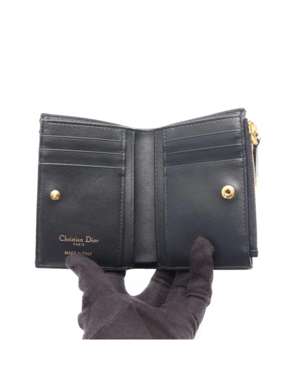Dior Bifold Wallet 30 Montaigne Dahlia Oblique Ivory Leather 30
